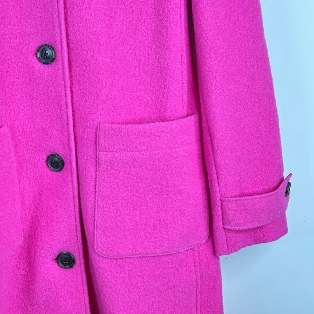 JCrew Daphne Lady Coat Italian Boiled Wool 8 TALL Pink Manifattura di Carmignano - Picture 4 of 11